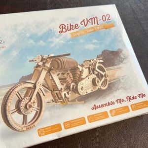 Wooden Motorcycle Model Building Kit - HOBBIES